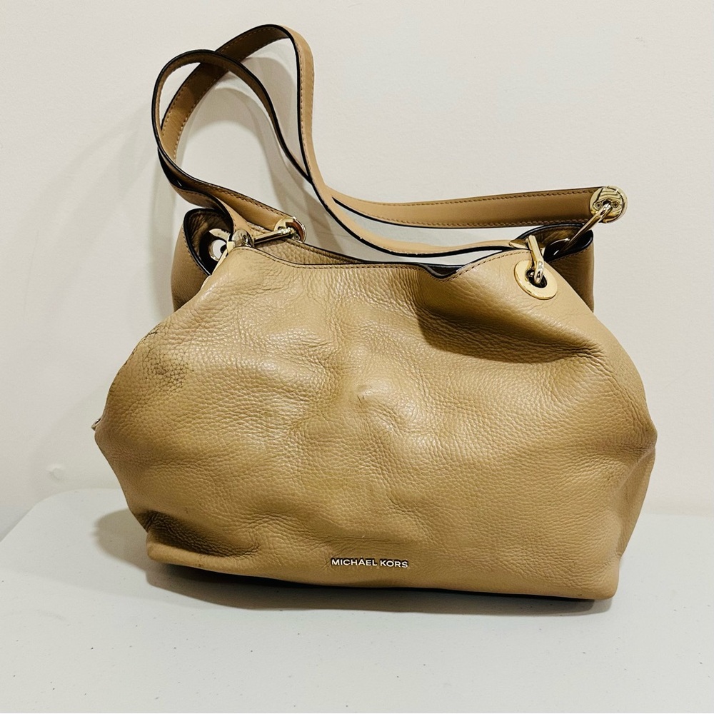 MICHAEL KORS Shoulder Bag Leather 3-Section Gold Chain Leather Straps Purse‎